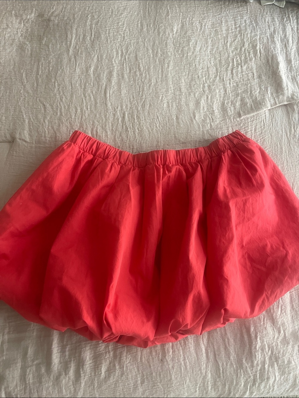 Aritzia Bright Coral Bubble Mini Skirt